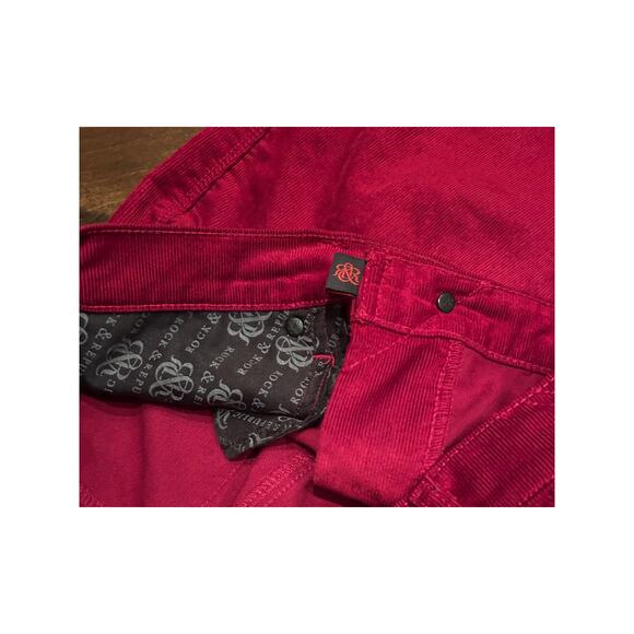 Rock & Republic Red Corduroy Button Classic‎ Soft Warm Pants Women's Size 10 - Picture 7 of 9